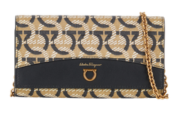 Gancini Wallet On Chain, Canvas, Beige/Black, JL22D892, B/DB, 3*